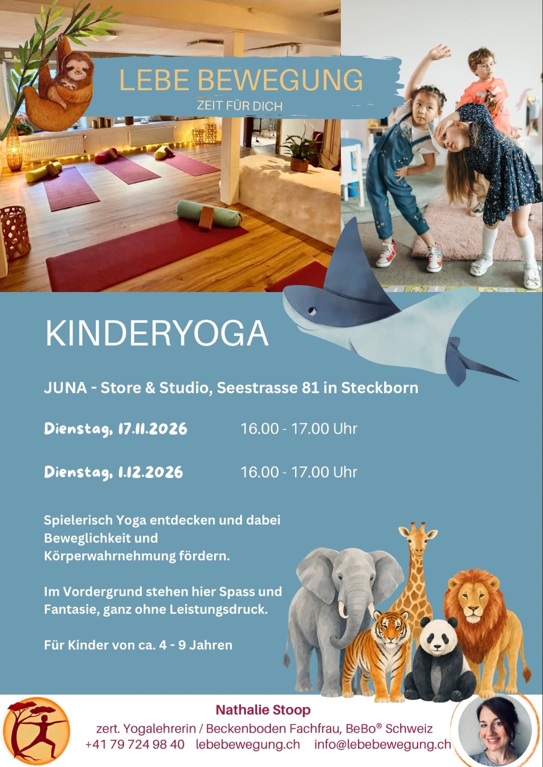 Kinderyoga mit Nathalie, Dienstag 17. November 2026